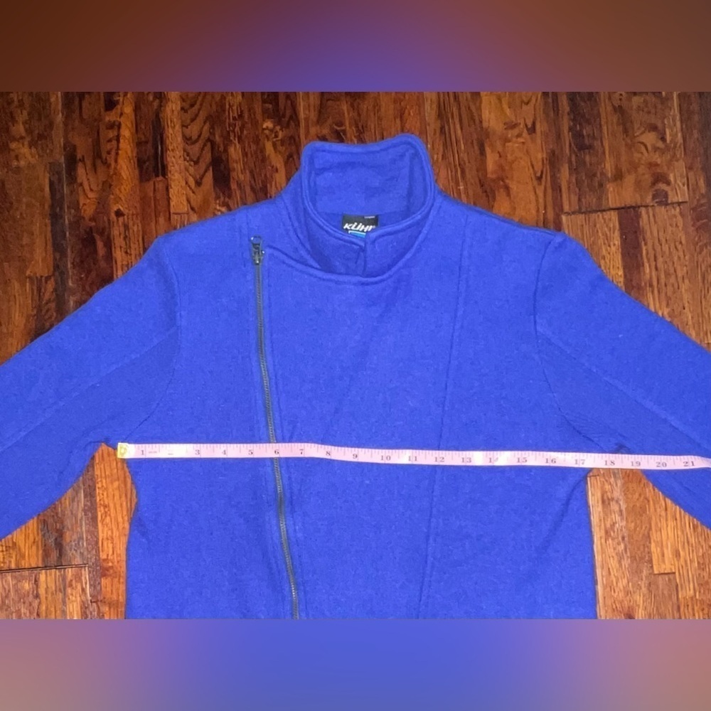 KUHL Asymmetrical Wool Knit Jacket in Royal Blue Size Medium - Picture 3 of 8